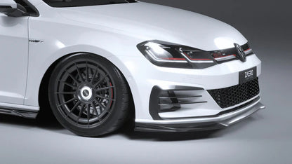 VW Golf GTI & Golf GTD Mk7.5 EVO-1 Gloss Black Front Splitter by ZAERO (2017-2020) - Reinhart Autohaus