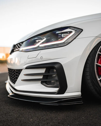 VW Golf GTI & Golf GTD Mk7.5 EVO-1 Gloss Black Front Splitter by ZAERO (2017-2020) - Reinhart Autohaus