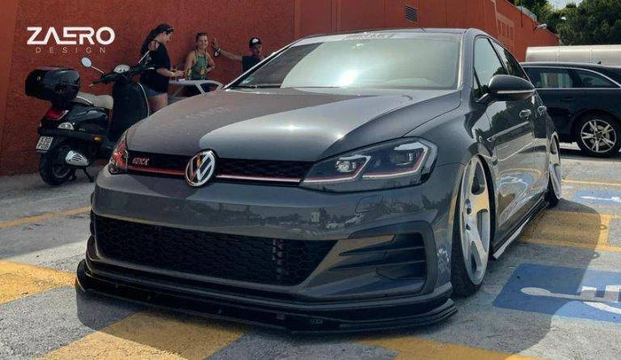 VW Golf GTI TCR EVO-1 Gloss Black Front Splitter by ZAERO (2017-2019, Mk7.5) - Reinhart Autohaus