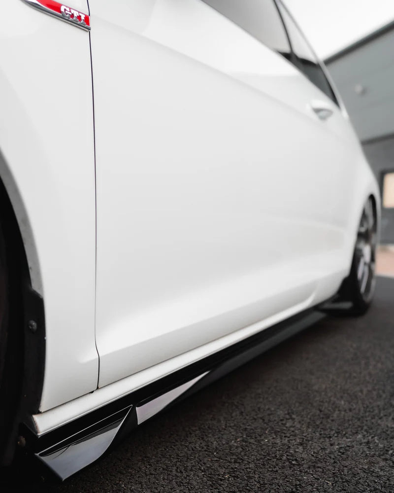 VW Golf, Golf GTI & Golf R Mk7 / Mk7.5 EVO-1 Gloss Black Side Skirts by ZAERO (2014-2020) - Reinhart Autohaus