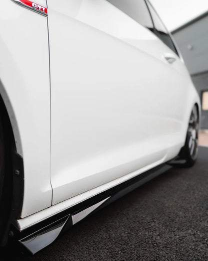 VW Golf, Golf GTI & Golf R Mk7 / Mk7.5 EVO-1 Gloss Black Side Skirts by ZAERO (2014-2020) - Reinhart Autohaus