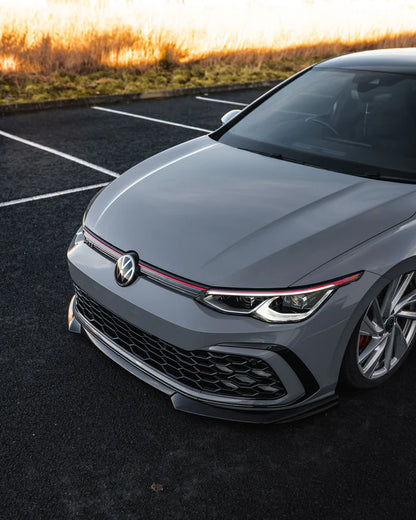 VW Golf R-Line & Golf GTI Mk8 EVO-1 Gloss Black Front Splitter by ZAERO (2020+) - Reinhart Autohaus