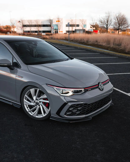 VW Golf R-Line & Golf GTI Mk8 EVO-1 Gloss Black Front Splitter by ZAERO (2020+) - Reinhart Autohaus