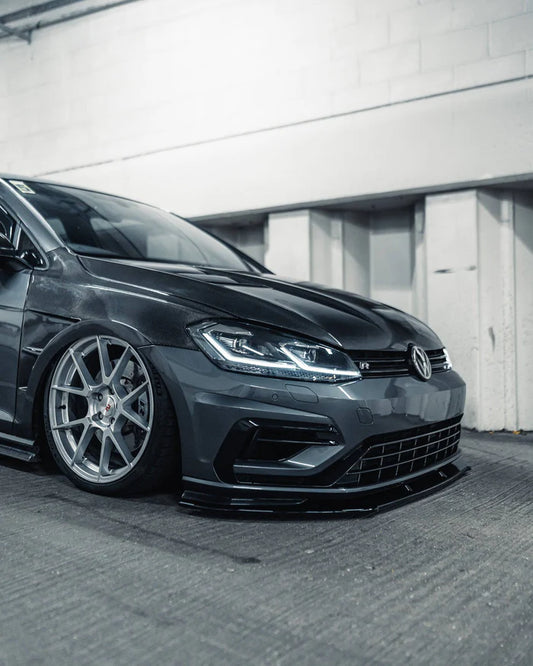 VW Golf R Mk7.5 EVO-1 Gloss Black Front Splitter by ZAERO (2017-2020) - Reinhart Autohaus