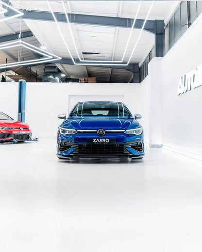 VW Golf R Mk8 EVO-1 Gloss Black Front Splitter by ZAERO (2020-2024) - Reinhart Autohaus