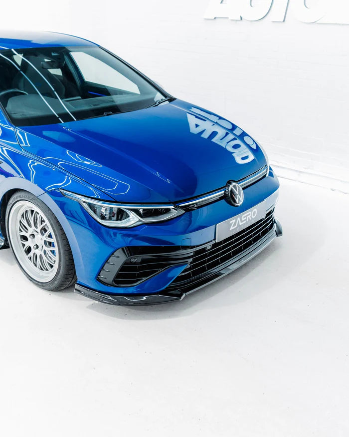 VW Golf R Mk8 EVO-1 Gloss Black Front Splitter by ZAERO (2020-2024) - Reinhart Autohaus